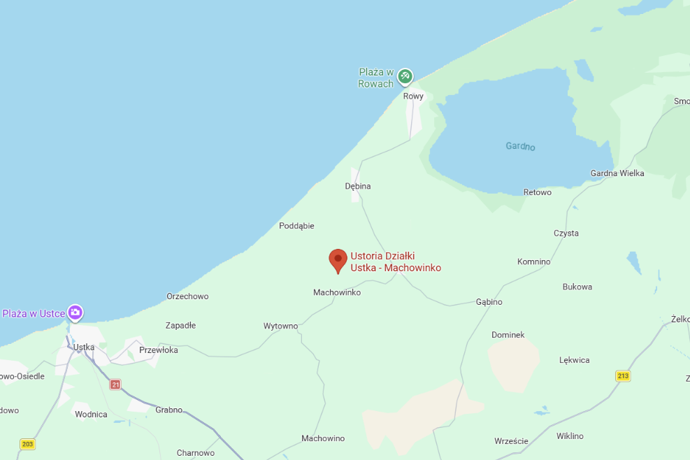 Mapa okolicy: Ustoria między Ustką a Rowami